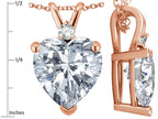 Star K 8mm Heart Shape Created Star Sapphire Pendant Necklace 10k Rose Gold