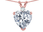 Star K 8mm Genuine White Topaz Heart Pendant Necklace 10k Rose Gold