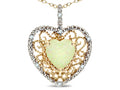 Star K Heart Shape 8mm Created Opal filigree Heart Pendant Necklace 10k Yellow Gold