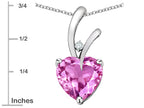Star K Heart Shape 8mm Created Pink Sapphire Endless Love Pendant Necklace