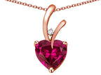 Star K Heart Shape 8mm Simulated Pink Tourmaline Endless Love Pendant Necklace