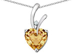 Star K Heart Shape 8mm Simulated Imperial Yellow Topaz Endless Love Pendant Necklace