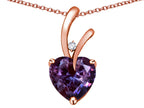 Star K Heart Shape 8mm Simulated Alexandrite Endless Love Pendant Necklace