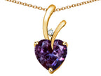 Star K Heart Shape 8mm Simulated Alexandrite Endless Love Pendant Necklace