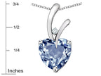 Star K Heart Shape 8mm Simulated Aquamarine Endless Love Pendant Necklace