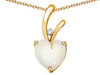 Star K Heart Shape 8mm Genuine Opal Endless Love Pendant Necklace