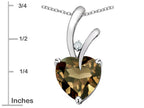 Star K Heart Shape 8mm Genuine Smoky Quartz Endless Love Pendant Necklace