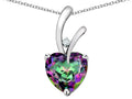 Star K Heart Shape 8mm Rainbow Mystic Topaz Endless Love Pendant Necklace