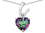 Star K Heart Shape 8mm Rainbow Mystic Topaz Endless Love Pendant Necklace