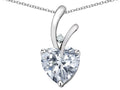 Star K Heart Shape 8mm Genuine White Topaz Endless Love Pendant Necklace