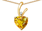 Star K Heart Shape 8mm Genuine Citrine Endless Love Pendant Necklace