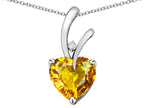 Star K Heart Shape 8mm Genuine Citrine Endless Love Pendant Necklace