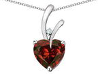 Star K Heart Shape 8mm Genuine Garnet Endless Love Pendant Necklace