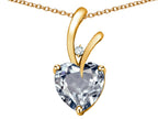 Star K Heart Shape 8mm Genuine Aquamarine Endless Love Pendant Necklace