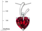 Star K Heart Shape 8mm Created Ruby Endless Love Pendant Necklace