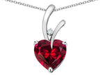 Star K Heart Shape 8mm Created Ruby Endless Love Pendant Necklace