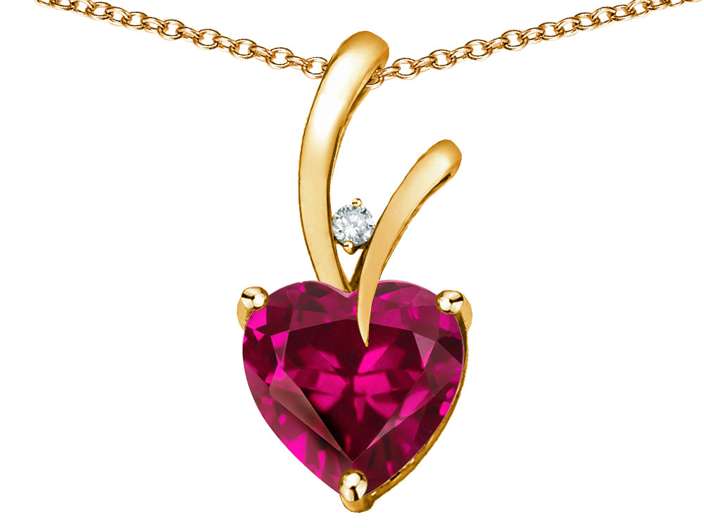 Star K Heart Shape 8mm Simulated Pink Tourmaline Endless Love Pendant Necklace