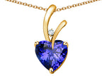 Star K Heart Shape 8mm Simulated Tanzanite Endless Love Pendant Necklace