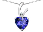 Star K Heart Shape 8mm Simulated Tanzanite Endless Love Pendant Necklace