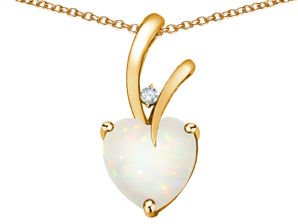 Star K Heart Shape 8mm Genuine Opal Endless Love Pendant Necklace