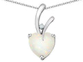 Star K Heart Shape 8mm Genuine Opal Endless Love Pendant Necklace