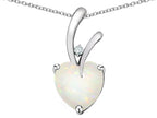 Star K Heart Shape 8mm Genuine Opal Endless Love Pendant Necklace