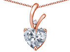 Star K Heart Shape 8mm Genuine White Topaz Endless Love Pendant Necklace