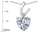 Star K Heart Shape 8mm Genuine White Topaz Endless Love Pendant Necklace
