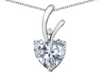 Star K Heart Shape 8mm Genuine White Topaz Endless Love Pendant Necklace