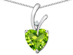 Star K Heart Shape 8mm Genuine Peridot Endless Love Pendant Necklace