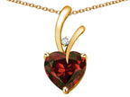 Star K Heart Shape 8mm Genuine Garnet Endless Love Pendant Necklace