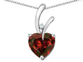 Star K Heart Shape 8mm Genuine Garnet Endless Love Pendant Necklace