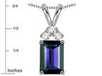 Star K Classic Emerald Octagon Cut 8x6mm Genuine Iolite Rabbit Ear Pendant Necklace