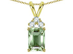 Star K Classic Emerald Octagon Cut 8x6mm Genuine Green Amethyst Rabbit Ear Pendant Necklace