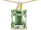 Original Star K Large 10x8 Octagon Emerald Cut Genuine Green Amethyst Pendant Necklace