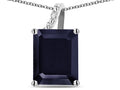 Original Star K Large 10x8 Octagon Emerald Cut Genuine Black Sapphire Pendant Necklace