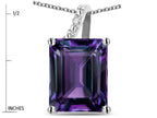 Original Star K Large 10x8 Octagon Emerald Cut Simulated Alexandrite Pendant Necklace
