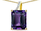 Original Star K Large 10x8 Octagon Emerald Cut Simulated Alexandrite Pendant Necklace