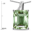 Original Star K Large 10x8 Octagon Emerald Cut Genuine Green Amethyst Pendant Necklace