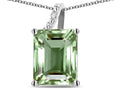 Original Star K Large 10x8 Octagon Emerald Cut Genuine Green Amethyst Pendant Necklace
