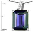 Original Star K Large 10x8 Octagon Emerald Cut Genuine Iolite Pendant Necklace