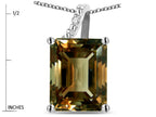 Original Star K Large 10x8 Octagon Emerald Cut Genuine Smoky Quartz Pendant Necklace