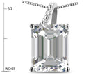 Original Star K Large 10x8 Octagon Emerald Cut Genuine White Topaz Pendant Necklace
