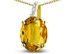 Star K 14k Gold Oval 9x7 Genuine Citrine Journey Pendant Necklace