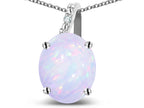 Star K 10k Gold Oval 9x7 Genuine Opal Journey Pendant Necklace