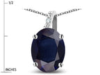 Star K Oval 8x6 Genuine Dark Sapphire Journey Pendant Necklace