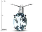 Star K Oval 8x6 Genuine Aquamarine Journey Pendant Necklace
