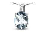 Star K Oval 8x6 Genuine Aquamarine Journey Pendant Necklace