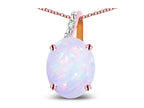 Star K Oval 8x6 Genuine Opal Journey Pendant Necklace