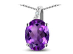 Star K Oval 8x6 Genuine Amethyst Journey Pendant Necklace